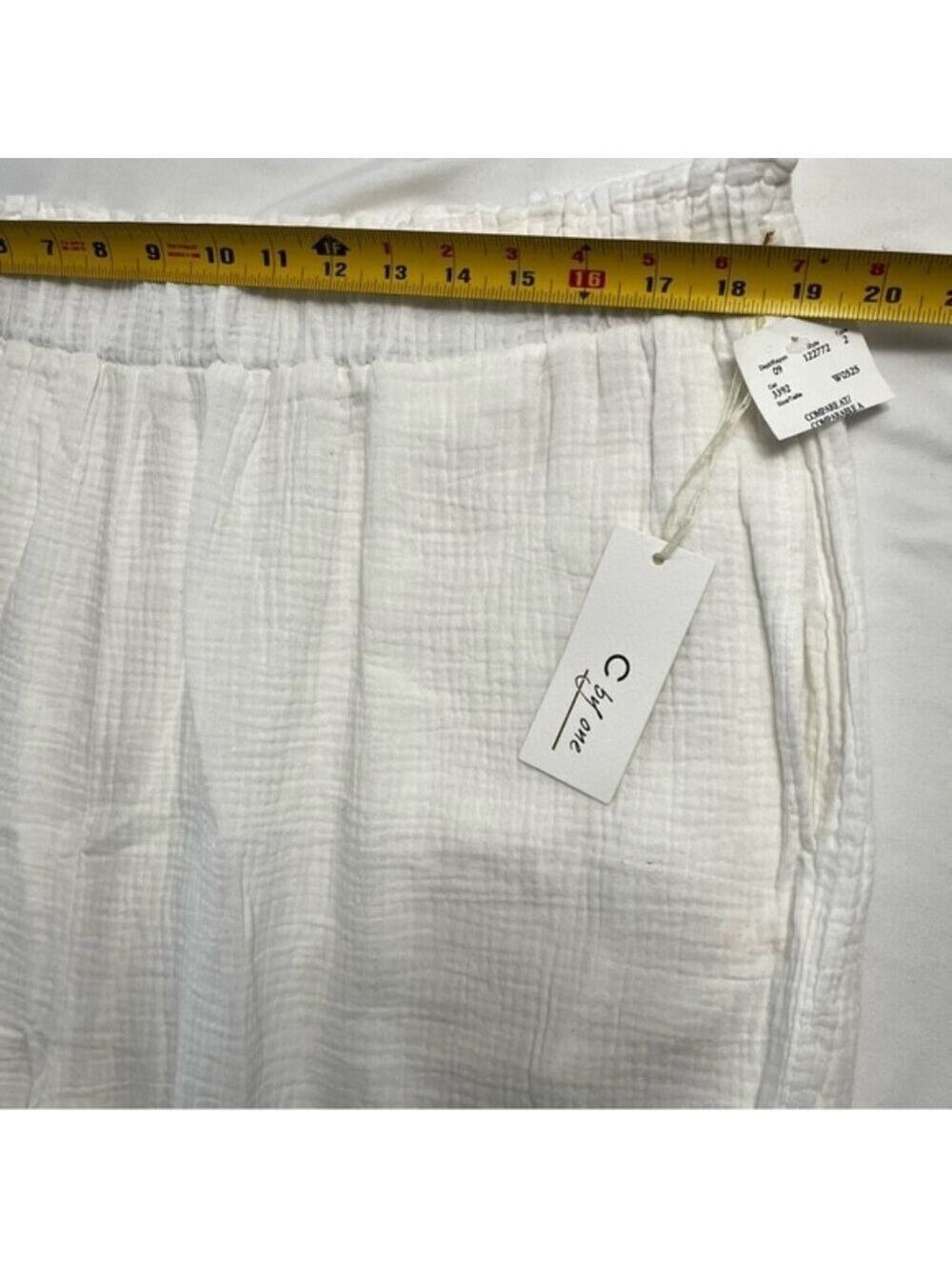 C by One White Cotton Gauze Wide Leg Pants Plus Size 3X - Picture 5 of 8